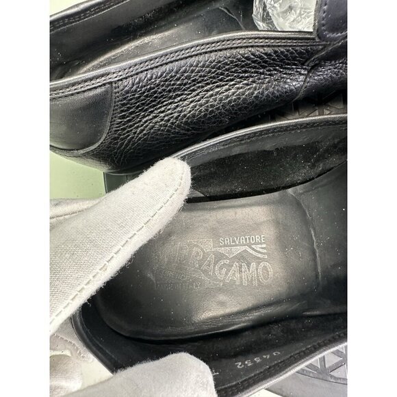 Salvatore Ferragamo Mens Horse Bit Loafers Size 7.5 EE Black Leather main image 8